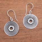 Sterling silver dangle earrings, 'Mesmerizing Rope' - Circular Rope Pattern Sterling Silver Dangle Earrings
