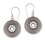 Sterling silver dangle earrings, 'Mesmerizing Rope' - Circular Rope Pattern Sterling Silver Dangle Earrings