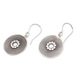 Sterling silver dangle earrings, 'Mesmerizing Rope' - Circular Rope Pattern Sterling Silver Dangle Earrings