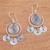 Sterling silver chandelier earrings, 'Mesmerizing Discs' - Circular Sterling Silver Chandelier Earrings from Bali (image 2) thumbail