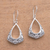 Sterling silver dangle earrings, 'Frame of Happiness' - Openwork Pattern Sterling Silver Dangle Earrings from Bali (image 2) thumbail