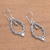 Sterling silver dangle earrings, 'Beautiful Wreath' - Seed Pattern Sterling Silver Dangle Earrings from Bali (image 2b) thumbail