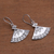 Sterling silver dangle earrings, 'Goddess Fans' - Fan-Shaped Sterling Silver Dangle Earrings from Bali (image 2b) thumbail