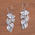Sterling silver dangle earrings, 'Fantastic Forest' - Leaf-Themed Sterling Silver Dangle Earrings from Bali thumbail