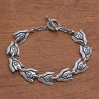 Sterling silver link bracelet, Nested Eyes