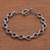Sterling silver link bracelet, 'Bold Favor' - Bold Sterling Silver Link Bracelet from Bali (image 2) thumbail