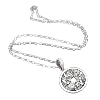 Sterling silver pendant necklace, 'Arjuna's Arrow' - Sterling Silver Arjuna Pendant Necklace from Bali