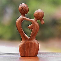 Wood sculpture, 'Romance Dance' - Hand-Carved Romantic Suar Wood Sculpture from Bali