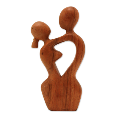 Wood sculpture, 'Romance Dance' - Hand-Carved Romantic Suar Wood Sculpture from Bali