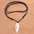 Bone pendant necklace, 'Beautiful Lightning' - Lightning Bolt Bone and Resin Pendant Necklace from Bali (image 2) thumbail