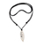 Bone pendant necklace, 'Beautiful Lightning' - Lightning Bolt Bone and Resin Pendant Necklace from Bali thumbail