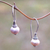 Cultured pearl drop earrings, 'Queen's Legend' - Pink Cultured Pearl Drop Earrings from Bali (image 2) thumbail