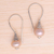Cultured pearl drop earrings, 'Queen's Legend' - Pink Cultured Pearl Drop Earrings from Bali (image 2b) thumbail