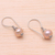 Cultured pearl drop earrings, 'Queen's Legend' - Pink Cultured Pearl Drop Earrings from Bali (image 2c) thumbail