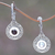 Cultured pearl and garnet dangle earrings, 'Hidden Buddha's Curls' - Reversible Cultured Pearl and Garnet Dangle Earrings (image 2b) thumbail
