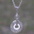 Sterling silver pendant necklace, 'Buddha Symphony' - Circular Buddha's Curl Sterling Silver Pendant Necklace (image 2) thumbail