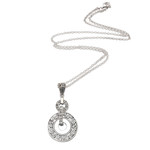 Sterling silver pendant necklace, 'Buddha Symphony' - Circular Buddha's Curl Sterling Silver Pendant Necklace