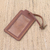 Leather luggage tag, 'Identity in Brown' - Brown Leather Luggage Tag in Black Crafted in Java