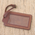 Leather luggage tag, 'Identity in Brown' - Brown Leather Luggage Tag in Black Crafted in Java