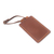 Leather luggage tag, 'Identity in Brown' - Brown Leather Luggage Tag in Black Crafted in Java