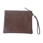 Leather wristlet, 'Espresso Simplicity' - Simple Leather Wristlet in Espresso from Java