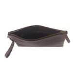 Leather wristlet, 'Espresso Simplicity' - Simple Leather Wristlet in Espresso from Java