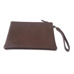 Leather wristlet, 'Espresso Simplicity' - Simple Leather Wristlet in Espresso from Java