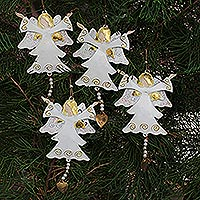 Featured review for Steel ornaments, Cheering Angels (set of 4)
