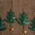 Steel ornaments, 'Starry Trees' (set of 4) - Handmade Steel Tree Ornaments from Bali (Set of 4)