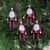 Wood ornaments, 'Dancing Santas' (set of 4) - Dangling Wood Santa Ornaments from Bali (Set of 4)
