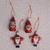 Holzornamente, (4er-Set) - Glitzernde Weihnachtsmann-Ornamente aus Bali (4er-Set)