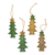 Wood ornaments, 'Sparkling Christmas Trees' (set of 4) - Sparkling Wood Christmas Tree Ornaments from Bali (Set of 4) (image 2a) thumbail