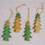 Wood ornaments, 'Sparkling Christmas Trees' (set of 4) - Sparkling Wood Christmas Tree Ornaments from Bali (Set of 4) (image 2b) thumbail