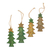 Wood ornaments, 'Sparkling Christmas Trees' (set of 4) - Sparkling Wood Christmas Tree Ornaments from Bali (Set of 4) (image 2c) thumbail