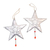 Aluminum ornaments, 'Starry Duo' (pair) - Handmade Aluminum Star Ornaments from Bali (Pair)