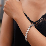 Men's sterling silver bracelet, 'Zigzag Trance' - Handmade Men's Sterling Silver Link Bracelet