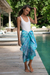 Rayon batik sarong, 'Life Underwater' - Oceanic Hand-Stamped Batik Rayon Sarong from Bali