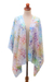 Rayon batik shawl, 'Rainbow Hibiscus' - Hibiscus Flower Batik Rayon Shawl from Bali (image 2b) thumbail
