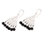 Onyx chandelier earrings, 'Spiral Fascination' - Spiral Pattern Onyx Chandelier Earrings from Bali (image 2c) thumbail