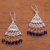 Amethyst chandelier earrings, 'Spiral Fascination' - Spiral Pattern Amethyst Chandelier Earrings from Bali thumbail