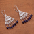 Amethyst chandelier earrings, 'Spiral Fascination' - Spiral Pattern Amethyst Chandelier Earrings from Bali (image 2b) thumbail