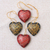 Batik wood ornaments, 'Traditional Hearts' (set of 4) - Traditional Batik Wood Heart Ornaments from Java (Set of 4) (image 2c) thumbail