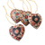 Batik wood ornaments, 'Heart Flowers' (set of 4) - Floral Batik Wood Heart Ornaments from Java (Set of 4) (image 2d) thumbail