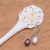 Bone and cultured pearl hair pin, 'Studded Rose' - Rose Flower Bone and Cultured Pearl Hair Pin from Bali (image 2d) thumbail