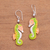 Bone dangle earrings, 'Happy Seahorses' - Bone Seahorse Dangle Earrings with Pearl and Amethyst (image 2b) thumbail