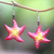 Bone and garnet dangle earrings, 'Happy Starfish' - Hand-Painted Bone and Garnet Starfish Dangle Earrings (image 2) thumbail