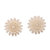 Bone button earrings, 'Fantastic Padma' - Hand-Carved Bone Lotus Flower Button Earrings from Bali thumbail