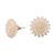 Bone button earrings, 'Fantastic Padma' - Hand-Carved Bone Lotus Flower Button Earrings from Bali