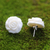 Bone button earrings, 'Fascinating Roses' - Hand-Carved Bone Rose Button Earrings from Bali (image 2b) thumbail
