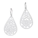 Bone dangle earrings, 'Bali Pride' - Bone Dangle Earrings with Intricate Openwork from Bali